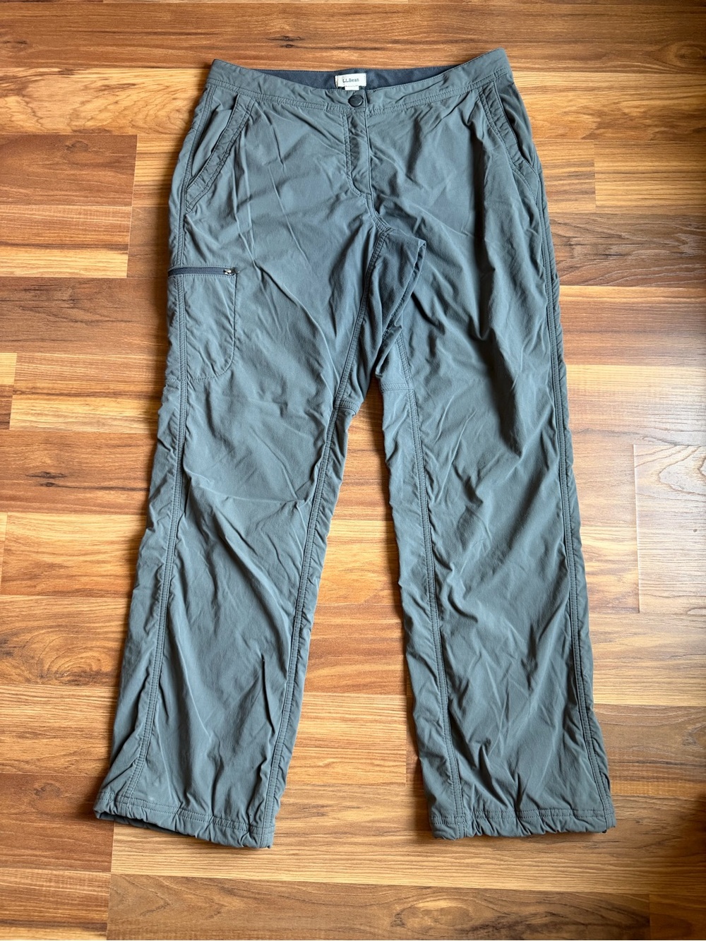 L.L.Bean Fleece Lined Pants Women’s Size 8 Gray Adjustable Waist Outdoor Hiking - Picture 1 of 7